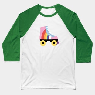 Rainbow Roller Skates Baseball T-Shirt